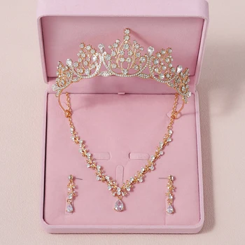  Комплект свадебных головных уборов Itacazzo, ожерелье в виде короны, модные тирасы, подходящие для женской свадьбы или дня рождения (без коробки)