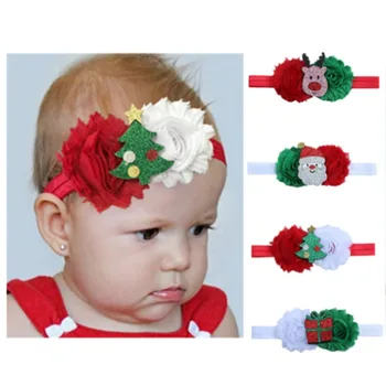  Новая детская Рождественская декоративная повязка на голову, детская Рождественская повязка с мозаикой из старых цветов, Мультяшная повязка