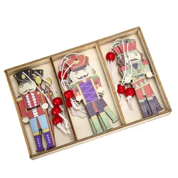  Украшения для куклы-солдата, красочный мультяшный солдат из грецкого ореха, украшения для Рождественской елки, праздничные деревянные подвески для праздника, для праздников