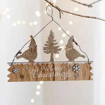  Радостный Рождественский кулон Рождественское подвесное украшение Яркая праздничная деревянная Рождественская табличка на двери, привлекающая внимание к празднику