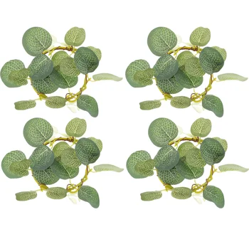  кольцо из листьев эвкалипта из 4шт, искусственный венок, подсвечник, украшение для стола