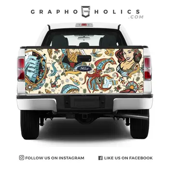  НОВИНКА!!! Высококачественные накладки на крышку багажника пикапа - Уникальный дизайн, нестандартная графика - Винтажный стиль Sailor Comics