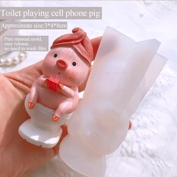  Капля клея руководство по ароматерапии DIY эксклюзивная 3D трехмерная форма туалетная игра мобильный телефон Пятачок тонкая силиконовая форма