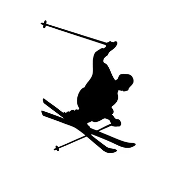  SZWL Лыжник Прыжок С трамплина Поворот Лыж Настенные Автомобильные Наклейки Креативные Наклейки для Гостиной Комнаты Мальчика Винил Заднего Лобового Стекла Автомобиля, 20см *13см