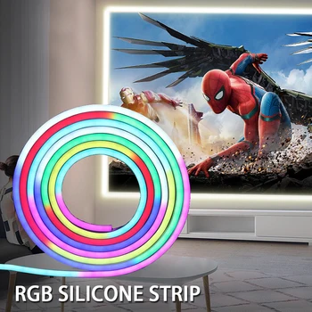  Цветная лента 3 М 5 М Можно разрезать Телевизоры Силиконовая световая лента подсветка телевизора led RGB Красочная Водонепроницаемая Гибкая подсветка телевизора led