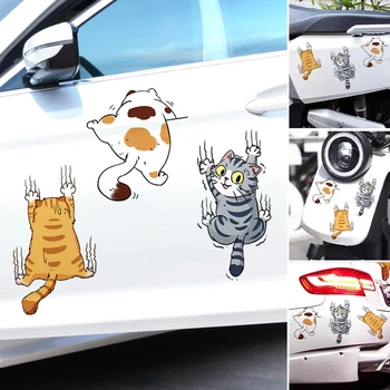  Красочная наклейка с изображением кошки на автомобиль, самоклеящиеся наклейки от царапин на автомобиле для внедорожников