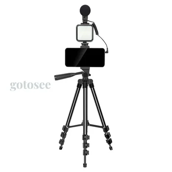  Комплект-05LM Штатив Vlogging Kit Набор Инструментов для Видеозаписи Камеры со Светодиодной Подсветкой Микрофон Bluetooth Затвор для Зеркальных Камер Смартфонов