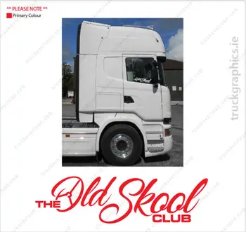  Наклейка на боковое стекло x2 Scania Old Skool Club, обтекаемая, графическая серия R/S, (22)