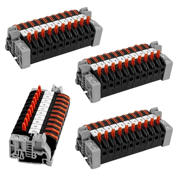  Комплект из 40 Клемм DIN-рейки, Клеммы PCT-211 DIN-рейки 0,08-4 Мм2, Комплект черной клеммной колодки, Прочный блок электрического подключения
