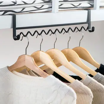  Прикроватная полка Black /White Wave Железная Настенная Сушилка для одежды Без сверления Прикроватный Органайзер для хранения одежды Wave в ванной комнате