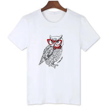  Футболка с забавным принтом Eyed Owl из серии Animal, мужская повседневная футболка с коротким рукавом, Топовый бренд, хит продаж, Европейские рубашки B1-70