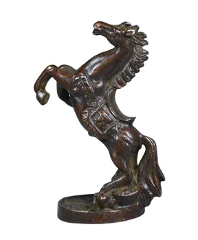  6,8 см, Старинная Фарфоровая Медная скульптура лошади Фэн-шуй, успеха и богатства