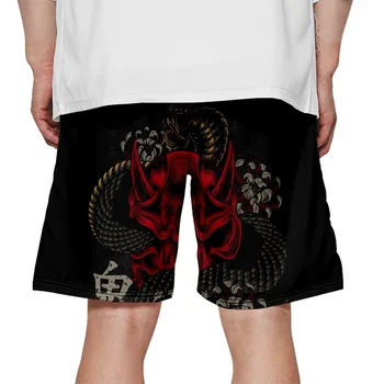  Повседневные пляжные шорты с принтом Демона, мужские летние шорты для бега, спорта, плавания, быстросохнущие шорты
