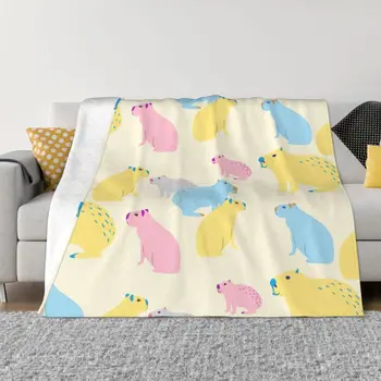  Ультрамягкое флисовое покрывало из капибары с красочным рисунком, теплая фланель, Животные Южной Америки, одеяла для кровати, одеяло для автомобильного дивана
