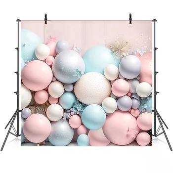  Фон для фотосъемки Mehofond, 3d Красочный воздушный шар для вечеринки по случаю Дня рождения новорожденного, Сказочный декор для торта, реквизит для фотосъемки
