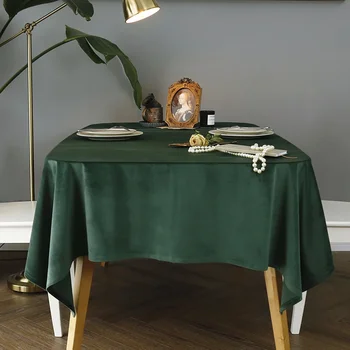  Золотистая бархатная скатерть, обеденный стол, скатерть арт прямоугольная