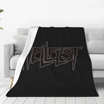  Одеяло Hellfest Покрывало Для Кровати Дорожное Пушистое Мягкое Одеяло Ins Wind Blanket Простое, толстое, теплое и мягкое готическое прохладное Одеяло из микрофибры