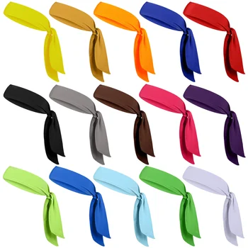  15 Шт. повязки на голову, галстуки Впитывают пот, теннисные повязки, спортивные спортивные повязки для взрослых и детей