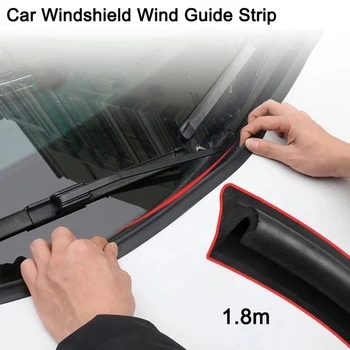  Автомобильный резиновый уплотнитель для спойлера 1,8 м Универсальный Автомобильный спойлер на лобовом стекле, Уплотнительная отделка капота на переднем стекле автомобиля, направляющие полосы для ветра