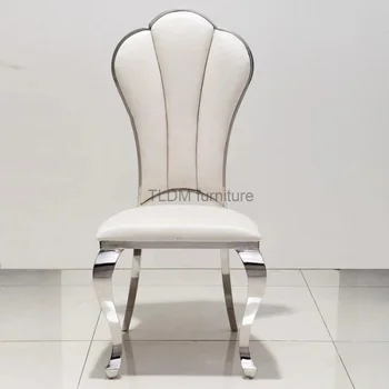  Обеденные стулья с европейскими спинками, Роскошная мебель для гостиной, Изготовленное на заказ кожаное кресло для приема гостей, Современный обеденный стул для ресторана U