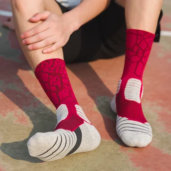  Новые высококачественные мужские элитные баскетбольные носки для занятий спортом на открытом воздухе, компрессионные носки, мужские велосипедные носки, хлопчатобумажное полотенце снизу