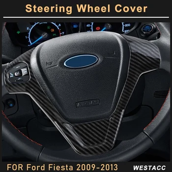  ABS Хромированная наклейка на рулевое колесо автомобиля для Ford Fiesta MK7 2009 2010 2011 2012 2013 2014 Аксессуары