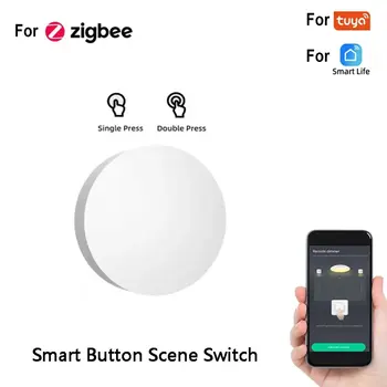  Кнопка переключения сцены Tuya ZigBee, интеллектуальная связь, интеллектуальный переключатель, автоматизация на батарейках, работа с устройствами Smart Life Zigbee