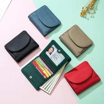  Кожаный мини-кошелек для женщин, новый многофункциональный маленький кошелек, сумка для карт, Rfid ультратонкий зажим для денег для женщин
