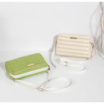  Дизайнерская плетеная из соломы сумка через плечо, сумки через плечо для женщин, модная летняя пляжная сумка в богемном стиле, маленький твердый кошелек для монет для мобильного телефона