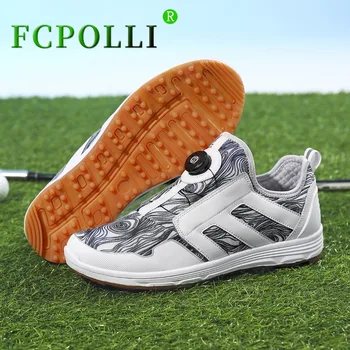  2023 Новые спортивные кроссовки для мужчин, дизайнерская обувь для гольфа, мужская противоскользящая тренировочная обувь для гольфа для мужчин, мужская обувь для ходьбы с быстрой шнуровкой