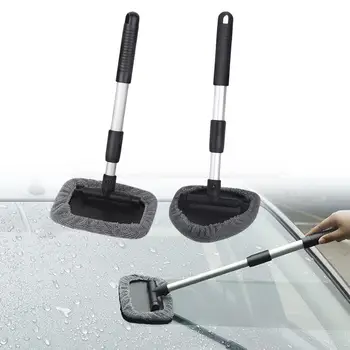  Инструмент для мытья автомобильных окон из ABS микрофибры Инструмент для чистки лобового стекла с выдвижной ручкой для автомобилей