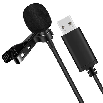  Универсальный USB-микрофон Петличный микрофон с креплением к компьютерному микрофону Всенаправленный микрофон Plug and Play