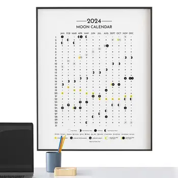  Небесный Календарь на 2024 год, Лунный Плакат, Календарь на 2024 год С легендами, Настенные художественные принадлежности для гостиной, спальни, детской, Балкона