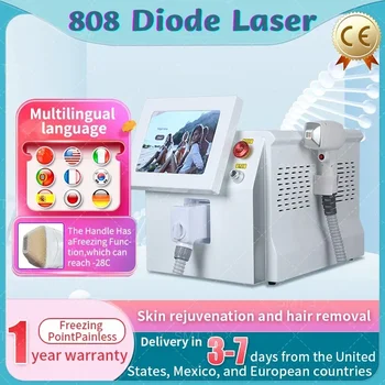  2024 Новейший популярный портативный 808 нм 755 нм 1064 нм Трехволновый диодный лазер Для постоянного удаления волос, охлаждающий безболезненный лазер для волос
