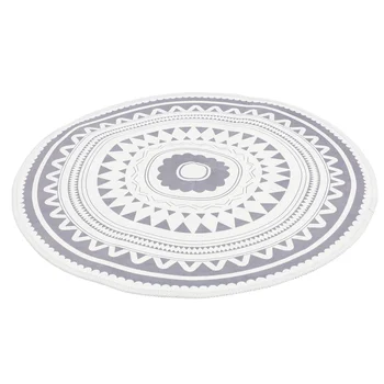  Скандинавские круглые коврики для пола, нескользящие износостойкие, быстросохнущие коврики для ванной комнаты и гостиной (темно-серый круг с треугольным рисунком)