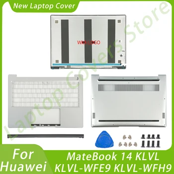  QWERT Английская Раскладка Для Huawei MateBook 14 KLVL KLVL-WFE9 KLVL-WFH9 ЖК-Задняя Крышка Ноутбука, Нижняя Петля Для рук, Серебристый