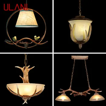  Современный подвесной светильник ULANI с оленьими рогами, креативная стеклянная люстра в стиле ретро, светильники для дома, столовой, прохода, проживания в семье