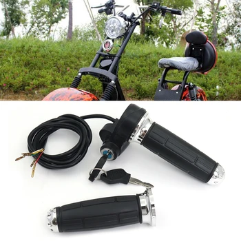  Мотоциклетные рукоятки 25 мм, электронные рукоятки дроссельной заслонки с замком, черный для электрического скутера Harley Citycoco