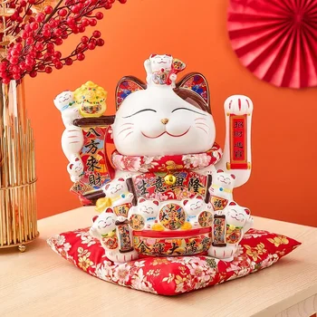  Керамический Домашний декор Maneki Neko Lucky Cat, Машущий рукой Кот, Фэн-шуй, Керамическая Статуэтка Кота Удачи, Аксессуары для декора комнаты в кавайном стиле