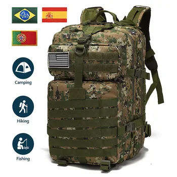  Армейский тактический рюкзак 30 л/50 л, мужская походная сумка большой емкости, военные походные сумки, цифровой зеленый рюкзак с нашивкой с флагом
