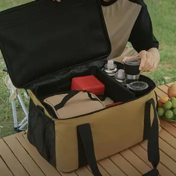 Сумка для переноски походной плиты на открытом воздухе, сумка для хранения бензобака, сумка для посуды, водонепроницаемая сумка для посуды для барбекю, пикника, пеших прогулок