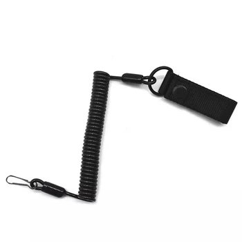  Наружный эластичный шнур для защиты от потери военного пружинного ремня безопасности Веревка для кольца для ключей Цепочка Фонарик Пружинный ремень безопасности